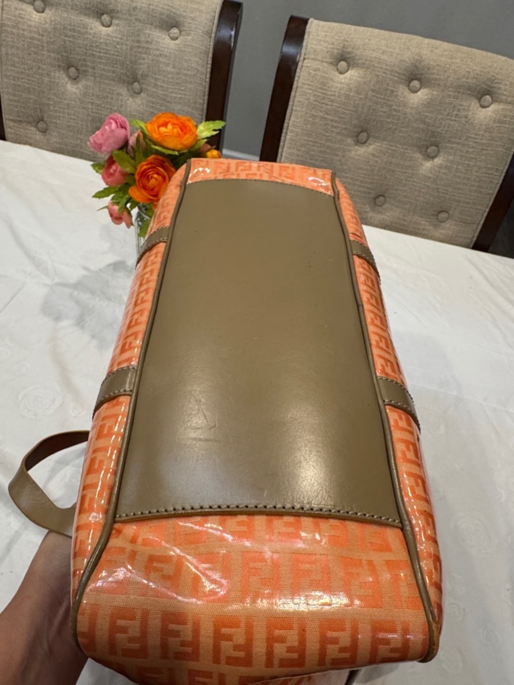 Authentic Fendi Orange FF Monogram Weekender bag - Picture 5 of 16
